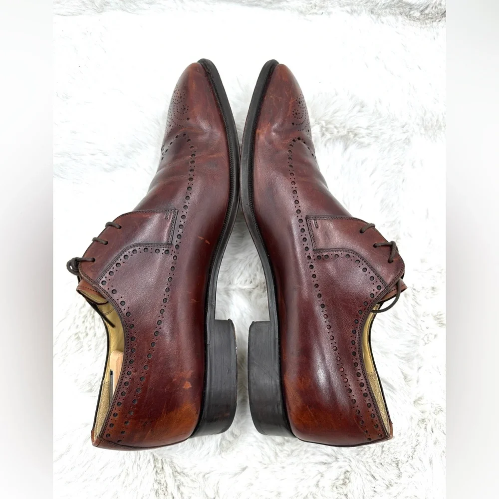 Magnanni Men’s Leather Wingtip Oxford Shoes Size 14 Brown Dress Shoes‎